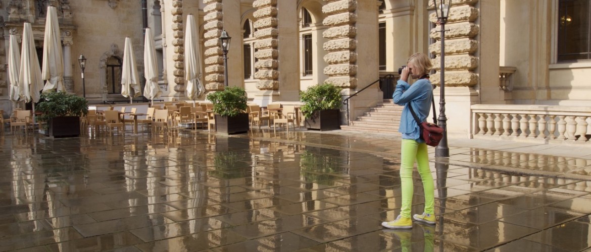 Innenhof Hamburger Rathaus Nach dem Regen